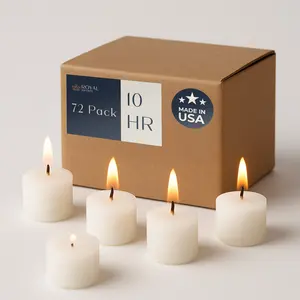 Made in USA - Royal Imports Unscented Red Votive Candles – 10 Hour Burn, Clean & Dripless (1.3” Mini Red Candle, Box of 72, Fits Standard Candle Holders) Floral