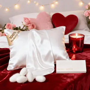 100% Mulberry Silk Pillowcase, 1 Count Solid Color Envelope Closure Pillow Cover, Soft Breathable Pillow Protector for Hair & Skin