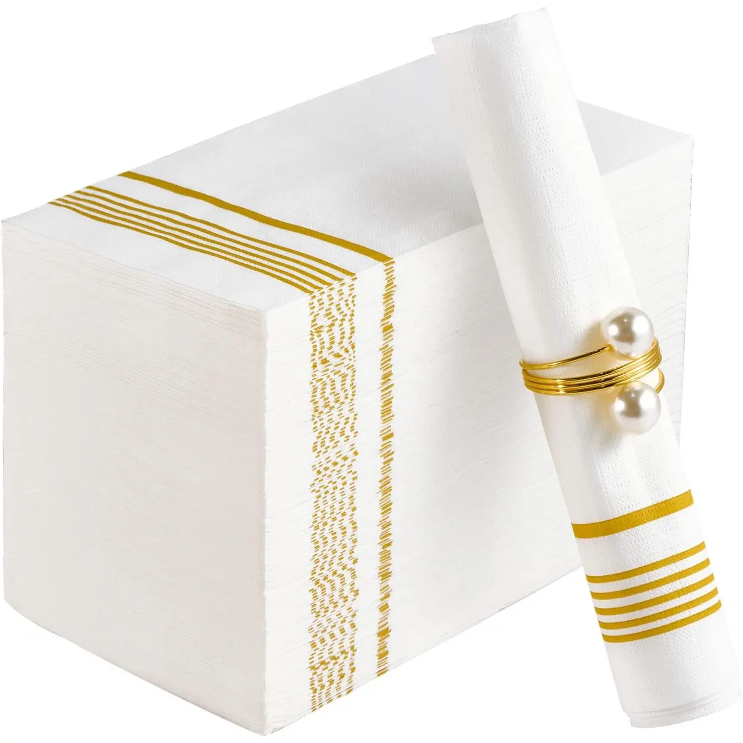 100 Pack Paper Napkins Guest Towels Disposable  3-ply Dinner Napkins Disposable Soft, Absorbent, Party Napkins Wedding Napkins for Kitchen, Parties, Dinners or Events
