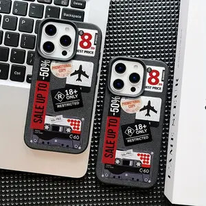 Retro Cassette Phone Sticker For IPhone 17 16 15 14 13 12 11 PRO MAX PLUS 16E 17 AIR XR XS MAX Series. Soft And Shock-Resistant Case, Gift For Couples