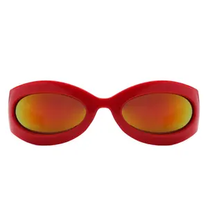 Oval Cat Eye Sunglasses For Women Men Luxury Punk Wrap Around Sun Glasses UV400 Unisex Sports Goggles HS1187-C2