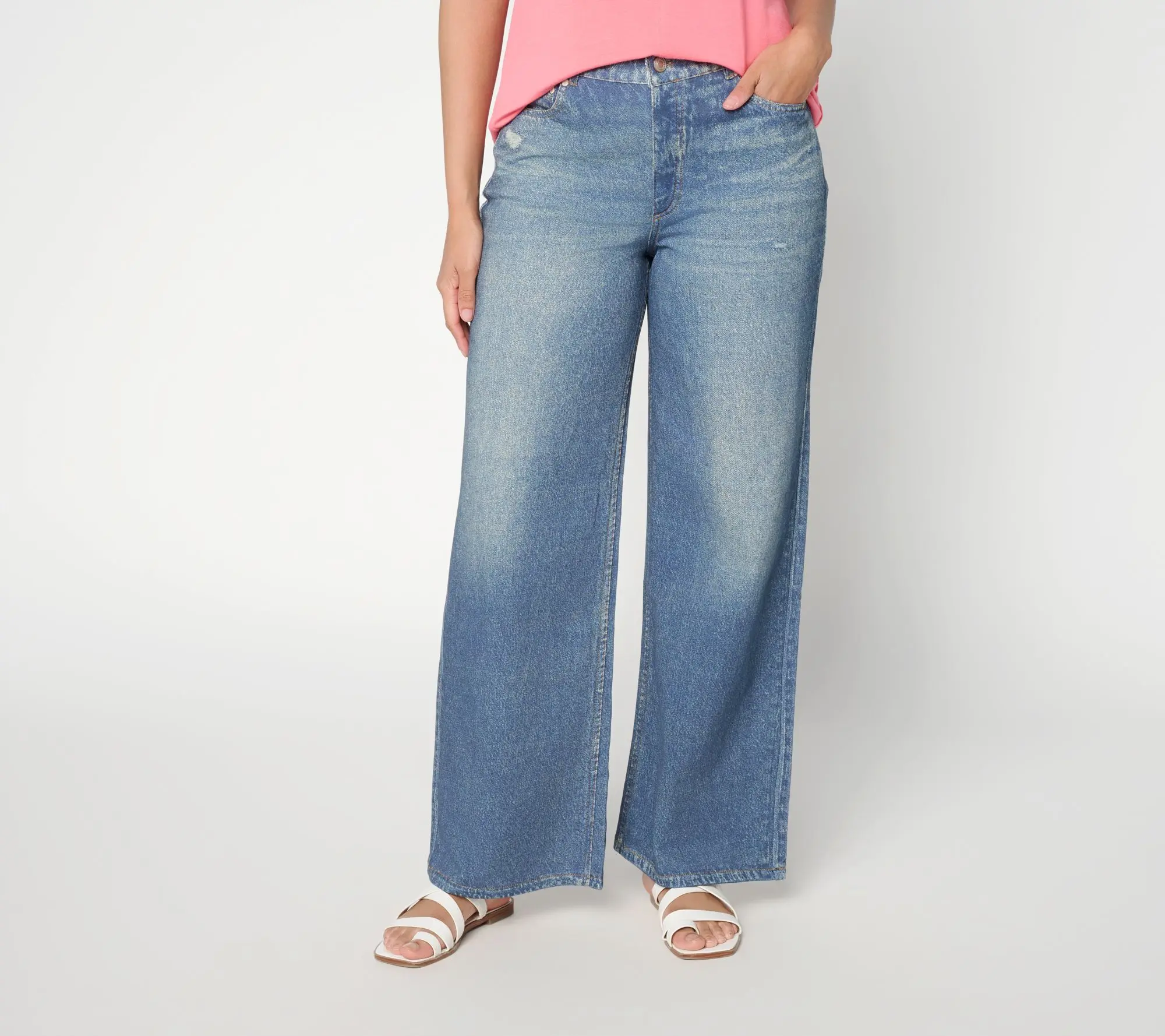 AnyBody Regular Denim Effect French Terry Pants