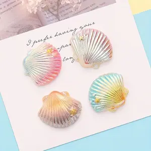 4pcs Shells Fridge Magnets,Decor Ornaments, DIY for Fridge Magnets, Phone Cases, Hair Accessories, Brooches & Clothing. Perfect for Outdoor Parties, Christmas Tree, Wall, Desktop and Car Decoration, fits various holiday celebrations.