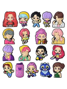 Korean Pop Music Demon Hunter PVC Shoe Charms For Bubble Slides Clogs Sandals,PVC Shoe Decorations Accessories Buckle For Christmas Birthday Gifts