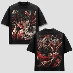 Jujutsu Kaisen Maki Zenin T-Shirt, JJK Limitless Awakened Anime Graphic Tee, Heavenly Restriction Manga Apparel, Mens Oversized Crewneck Top, Gift for JJK Fans, Short Sleeve 2-Sided Washed Black Streetwear