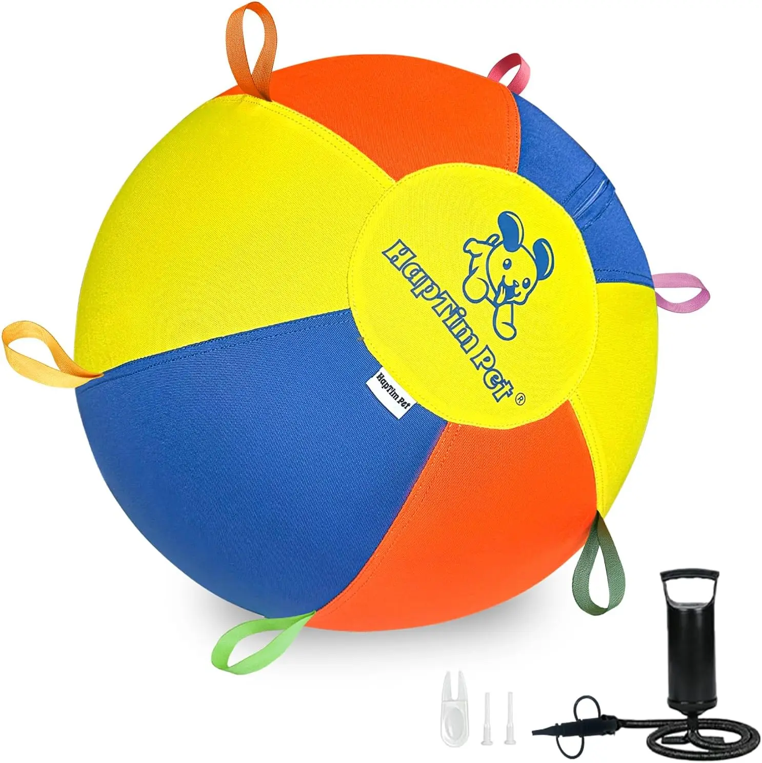 Upgraded Heavy Duty 25" Herding Ball for Dogs Thickened Bladder | Ultra-durable cover, 6 Strong Ball Tabs, Double-layered reinforced nylon stitching, Quick-inflation interactive training ball
