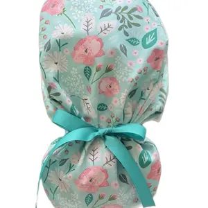 Floral scrub cap