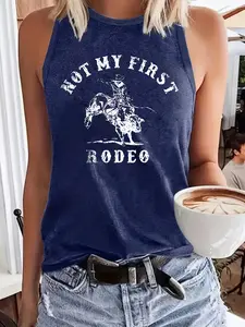 Women's Sleeveless Animal Print Top, Casual Stretchy Round Neck, Washable & Versatile, Loose Fit for Daily Wear, Everyday