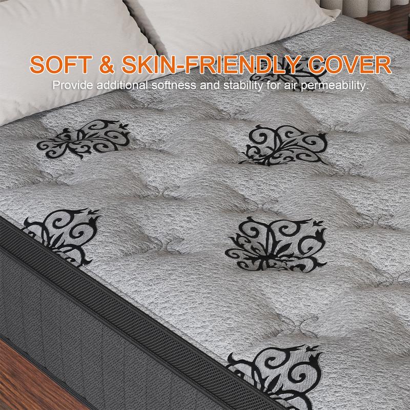 Twin Full Queen King Mattress in a Box, 10 Inch Hybrid Mattresses with Gel Memory Foam and Individually Pocket Innerspring Euro Top Medium Firm for Motion Isolation, Edge Support