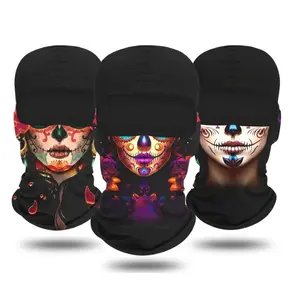 Day of the Dead Design Balaclava Face Mask, Breathable Summer Neck Gaiter for Men & Women, UV Protection Ski Mask, Cooling Fabric Shiesty for Outdoor Sports and Festivals summerwins