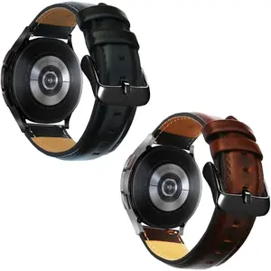 for Galaxy Watch3 45mm Bands/Galaxy Watch 46mm Bands, 22mm Quick Release Genuine Leather Replacement strap with Stainless Steel Buckle for Samsung Galaxy Watch 3 45mm Smartwatch