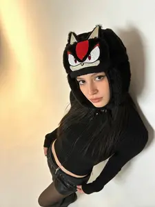 Autumn Winter Fashion Beanie Hat, Warm Cartoon Embroidery Pattern, Unisex Fitted Plush Cap, Street Style, Fall & Winter