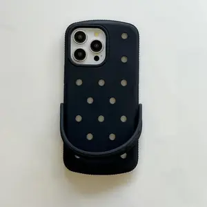 Hole Shoe Design Phone Case, Creative Phone Protective Cover, Phone Accessory Compatible with iPhone 11 12 13 14 15 Pro Max, Casing, Protection, Smartphone, Cellphone