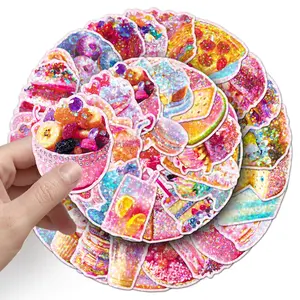 【In Stock & Fast Shipping】Summer Viral 50-Pack Laser Dessert Stickers, Waterproof, Sweatproof, Shiny and Cute, Stress-Relief DIY Stickers. Decorate Phone Cases, iPads, Laptops, Suitcases, Journals, and More.