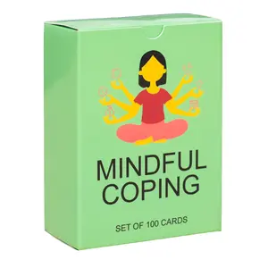BayWel 100 Mindful Coping Activity Cards – Self-Care & Stress Management Prompts for All Ages | Portable Travel Deck for Mental Wellness, Focus & Stress Relief