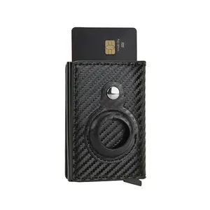 Boutique AirTag Wallet （Exclude Apple Airtag) Genuine Leather Credit Card,  "The Original 1.0" Money Holder Smart Wallet Air Tag Case RFID （Exclude Apple Airtag), Smart Design, Slim Profile& Expanded Card Capacity (9-14Cards)),Apple Airtag Compatible