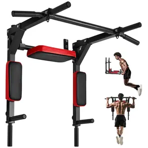 Multifunctional Pull Up Bar Wall Mounted Chin Up Bar Dip Station Heavy Duty