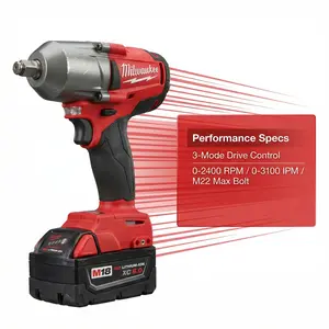 Milwaukee M18 FMTIWF12 Cordless Impact Wrench With Battery Charger for Industrial Maintenance Electric Wrench High Power