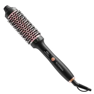 Thermal Brush, 1 1/2 inch Heated Round Brush with 3 Temperature Settings, Easy to Create Blowout Look, Pouch and Dual Voltage for Travel,Pink,1 Pack Smooth hair curler thermal brush blowout straightening brush