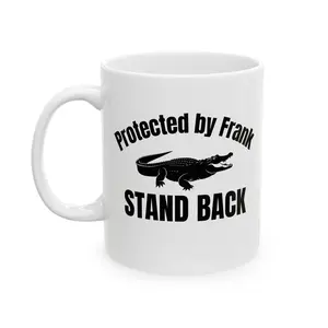 Protected by Frank | Funny Florida Gator Mug | "Stay Back" Coffee Mug | Florida Wildlife Gift