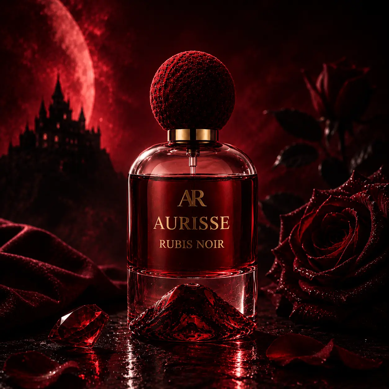 Aurisse Rubis Noir — Rose & Musk Perfume for woman, 50ml