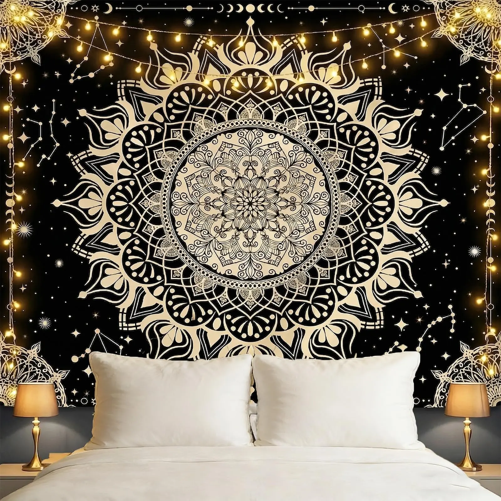 Decorative Polyester Synthetic Tapestry Wall Hanging - 1 Piece Digital Print Room Art for Bedroom Home Decor, Multiple Designs & Sizes, Home Inspo Wall Accent - Collection 015, Vivid Colors