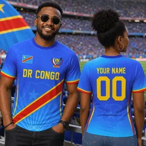 Personalized DR Congo Football Jersey, Custom Name Number Soccer Shirt, Kids Youth DR Congo Team Jersey, Fan Gift A6N