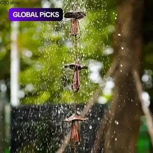Vintage Metal Mushroom Rain Chain, Rustic Wind Chime with Hanging Loop, Durable Artistic Ornament, Natural Aesthetic Decor for Garden, Patio, Spring and Summer Outdoor Spaces