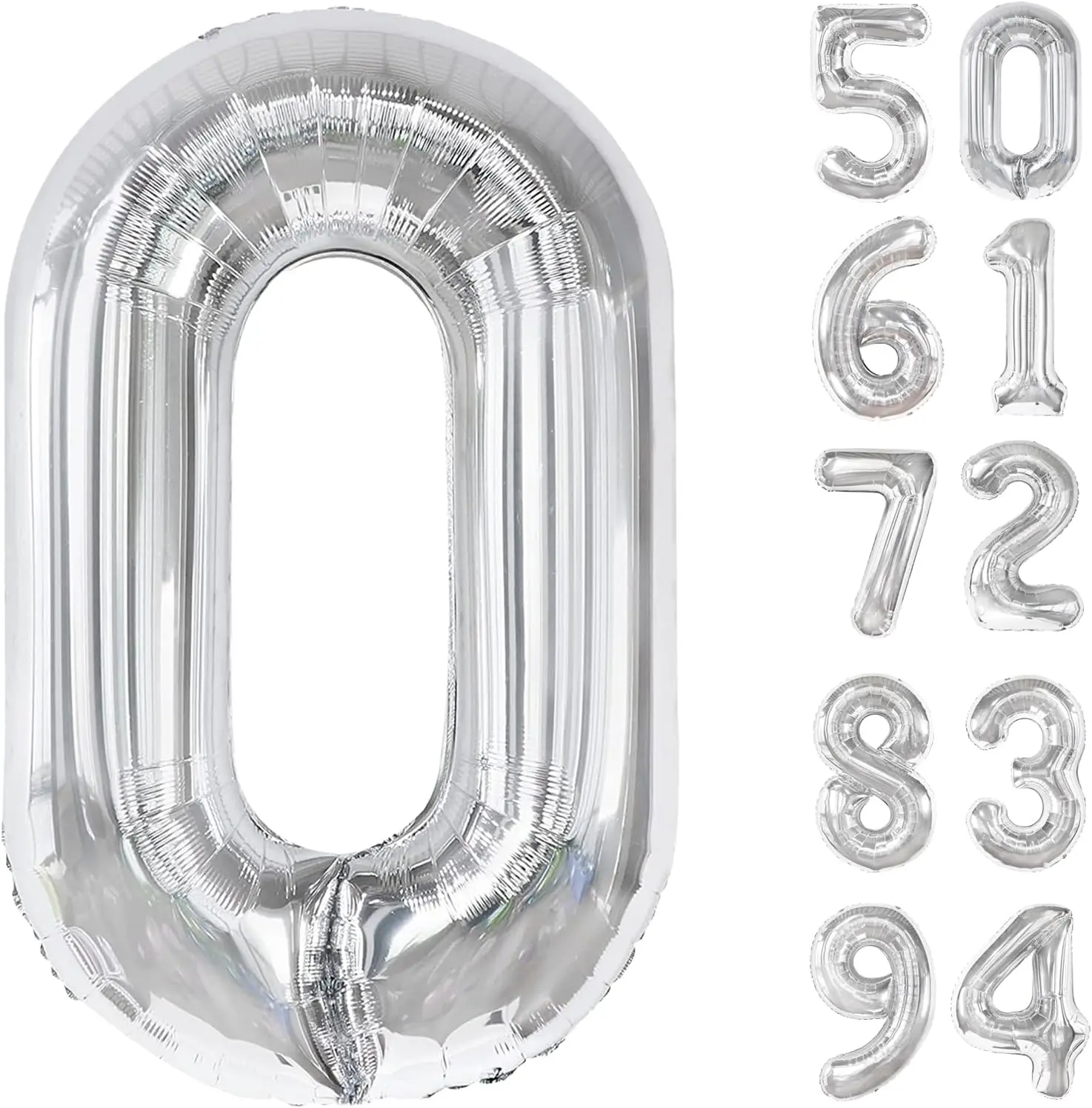 40 inch Letter Balloons Silver Alphabet Number Balloon Foil Mylar Party Wedding Bachelorette Birthday Bridal Shower Graduation Anniversary Celebration Decoration can fly with helium Photo