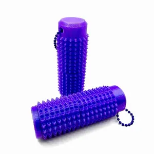 Spiked Sensory Roller with Spin Keychain - Purple, 2 Pack, Ideal for Stress Relief & Sensory Input