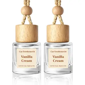 Hoogalife Car Air Freshener Diffuser 2 Pack Hanging Air Freshener Diffuser - Vanilla Cream Fragrance Oil Air D Iffuser for Car, 45+ Days Long Lasting Fragrance Made in USA C Ar Air Fresheners (V54) The Essential Oil Company