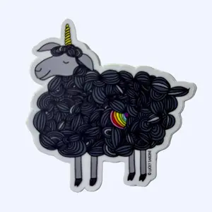 Black Sheep Unicorn Sticker - Water-Resistant, Weatherproof, Scratch-Resistant, Dishwasher Safe, Decorative