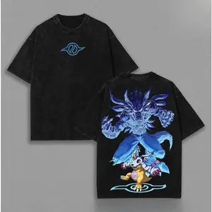 ToolHeaven Garurumon Oversized Graphic Tee | Vintage Digimon Adventure Shirt | Heavyweight Washed Cotton Streetwear | Unisex Otaku Aesthetic | Classic 90s Anime T-shirt | Retro Monster Graphic Tee