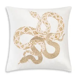 Safara Ivory Gold Snake Pillow