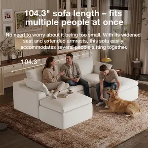【Multiple packages shipping】Novilla Modern Modular Sectional Sofa, Cloud Couch with Smarts Coil Support ,Soft Chenille Fabric, No Assembly for Living Room, Apartment & Bedroom