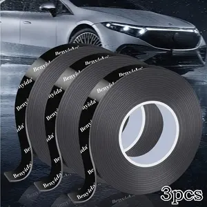3 Rolls Car Double-Sided Tape, Strong Adhesive, Heat Resistant, Ideal for Exterior, Tail Lights, Bumpers, Badges, DIY, Professional Use