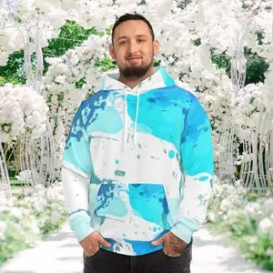Abstract Blue Watercolor Hoodie – All-Over Print Fashion Sweatshirt