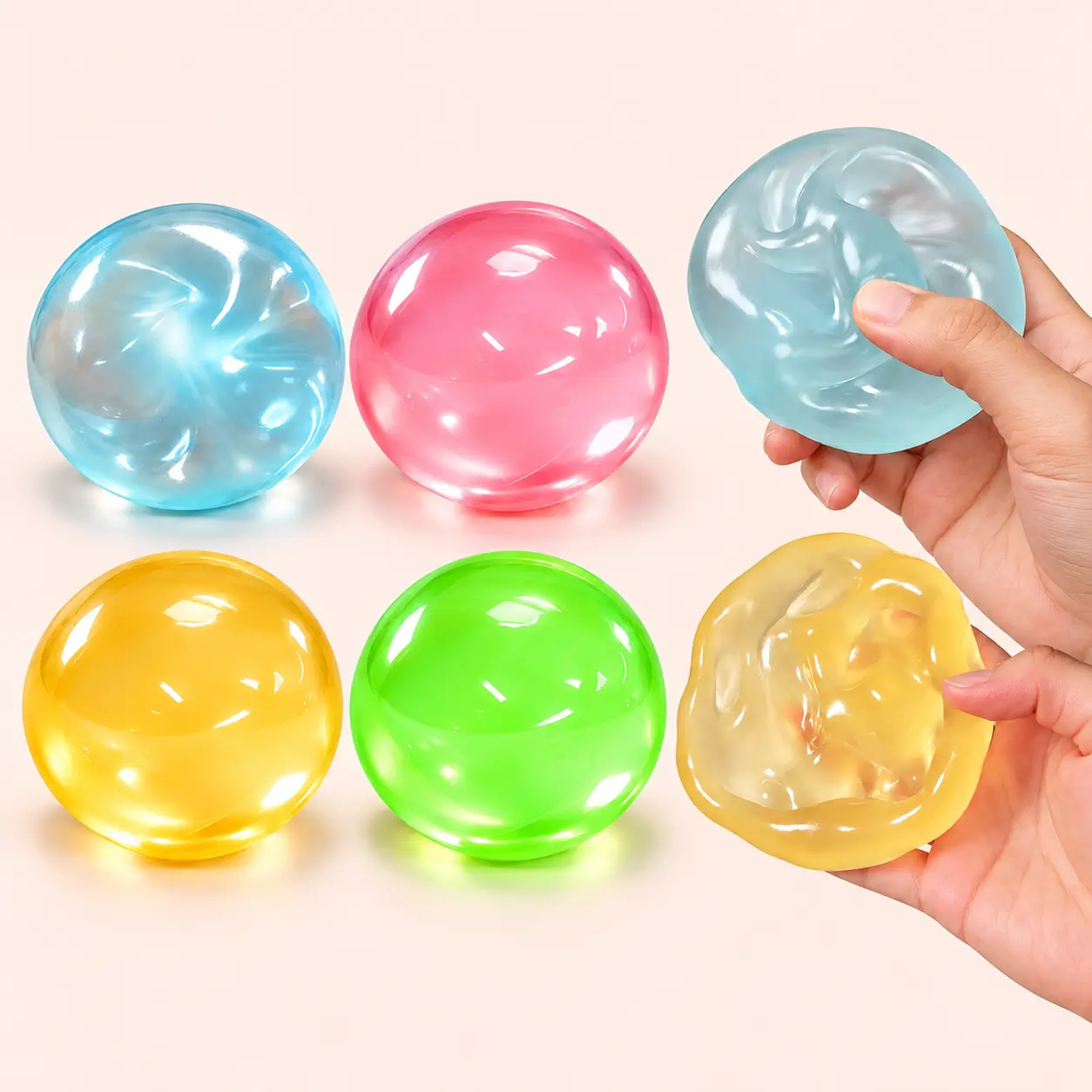 6cm Coconut Oil Squishy Stress Ball - Slow-Rising Fidget Toy, Soft Sensory Squeeze Ball, Reusable Office Desk Stress Relief Toy, Coconut Oil Squishy Balls