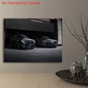 1 piece/set frameless canvas painting print poster,classic realistic vehicle art,two black BMW X series cars,perfect gift for SUV lovers,ideal gift for bedroom,bathroom,office,toilet,living room,dorm hallway,kitchen,mural,wall decoration,room decoration
