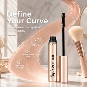 PHOFAY Volumizing Mascara - Thickening, Lengthening, Curling Lash Formula, Long-Lasting Waterproof Smudge-Proof, Brush-On Spiral Brush Volume Long Lash Mascara, Lengthening Mascara