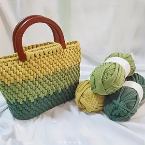 3pcs/300g Mixed Color Polyester T-Shirt Yarn for Hand Crochet DIY Bags, Blankets, Home Decor, Soft and Comfortable Multicolor Novelty Hand Knitting Strip Yarn (1pcs=50g=30M=32.8yds*3pcs)