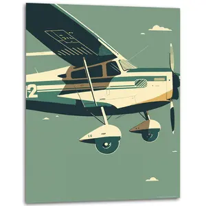 “Skies” - Abstract Plane Poster - Cessna 172 Poster - Plane Poster for Room - Posters for Pilots - Plane Art Print - (Unframed) - 11x14 Inches