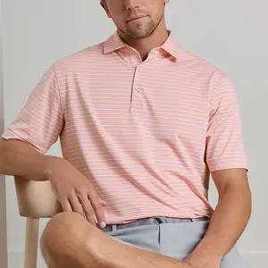 Dunnes Performance SUMMER APRICOT Jersey Polo Shirt Master Golf 2026 Blue Patterned Design Comfortable Fit for Casual & Competitive Play