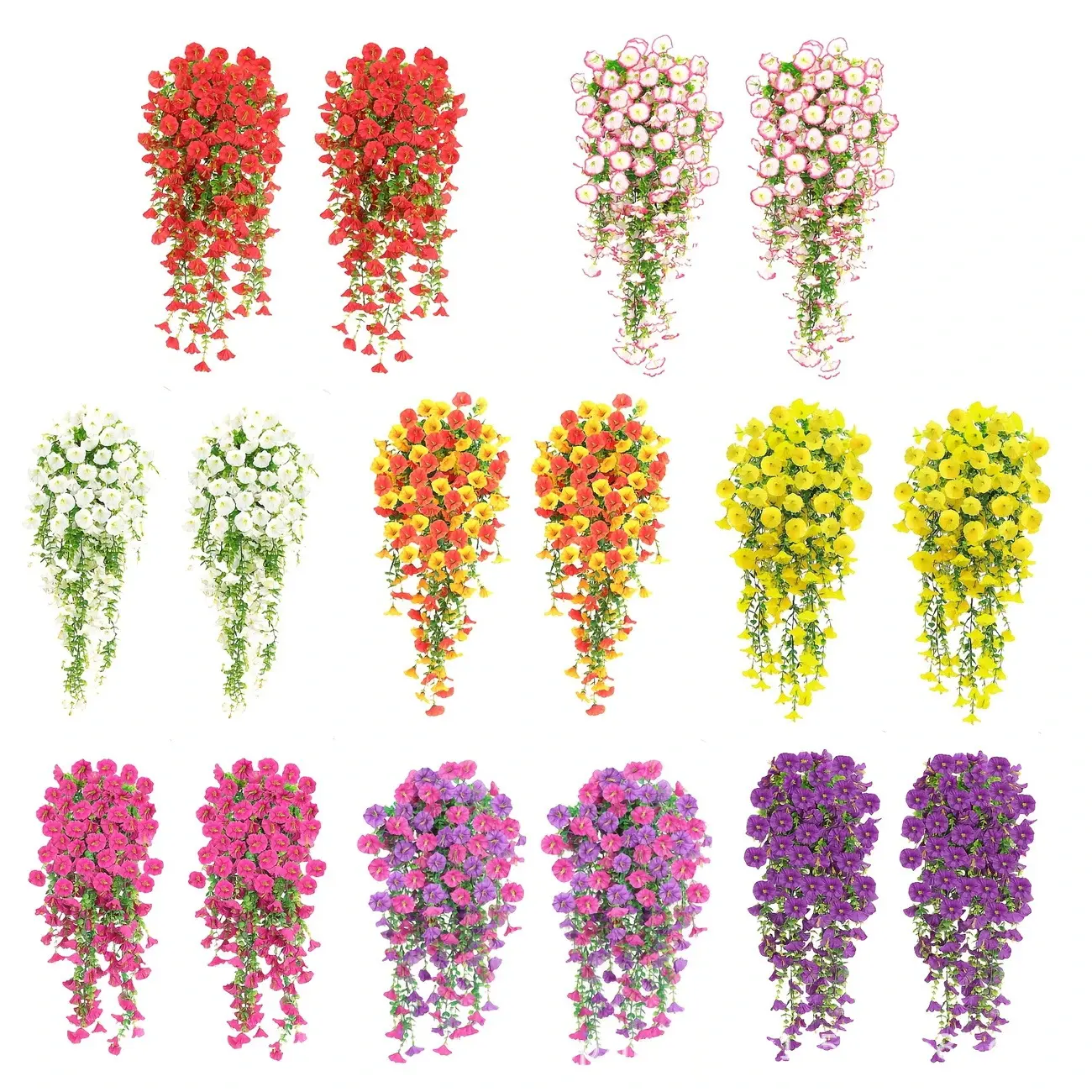 Hanging morning glory flowers for outdoor living room balcony, morning glory vine home wedding decoration