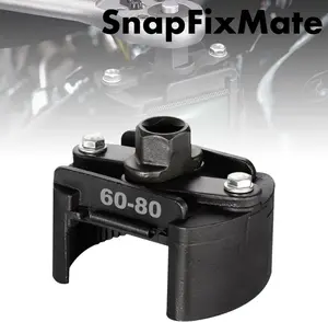 SnapFixMate Adjustable Oil Filter Wrench Universal Oil Filter Removal Tool 1/2'' Drive Cap Style  New Update Oil Filter Tool Perfect Fits Small Medium-sized Spin-on Oil Filters (60mm-80mm)