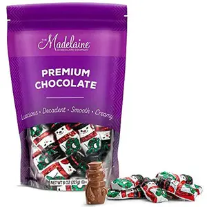 Madelaine Premium Solid Milk Chocolate Snowmen - Christmas Party Favor - Candy Stuffer & Holiday Treat - Wrapped In Italian Foil - Contains Half Pound