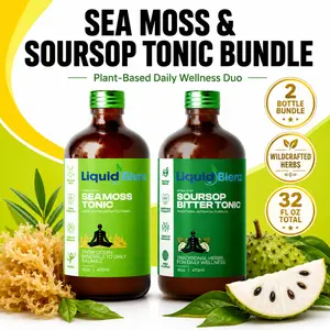 Soursop & Sea Moss Bitters Bundle | Herbal Liquid Tonic with 65+ Botanicals  Soursop, Sea Moss, Moringa, Black Seed & Ginger | Non-GMO, Vegan, USA-Made (2x 16 fl oz)