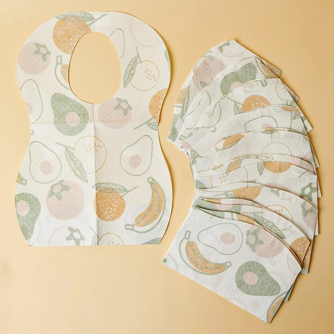 Disposable Bibs, Fruit Pattern Portable Feeding Bibs, Drool Bibs, Travel Essentials, Baby Essentials, Newborn Essentials, Travel Accessories