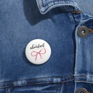 Manifestation Bow Pin Buttons, Custom Affirmational Coquette Aesthetic, Abundant Design, Positive Vibes Pins, Personalized Button Badge,