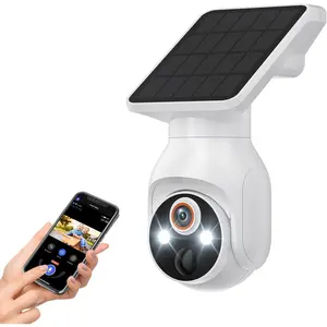 Wireless solar security camera for outdoor 1080p batterypowered wifi surveillance human detection color night vision 24g wifi live view cloud storage